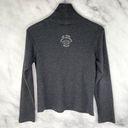 Harley Davidson  Vegas Embroidered Logo Mock Neck Waffle Knit Thermal Top Gray M Photo 2