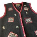 Woolrich Vintage  Black Red Wool Snowflake Sweater Vest Large Photo 0