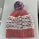 prAna Francesca Woven Wool Knit Pink Pom Pom Beanie Hat Photo 5