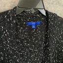 Apt. 9  Medium Women Sweater Cardigan Crochet Long Black White Open Front Pockets Photo 5