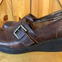 Born concept BOC  Shoes Womens 9M Clogs Z22023 Brown Wedge Slip On Buckle Casual Photo 0