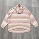 American Eagle NWOT  Super Soft Knit Striped Cowl Neck Sweater Pastel Pink Large Photo 1