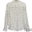 Rails  Rocsi Citron White Lemon Print Rayon Blouse Size Medium Photo 3