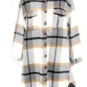 Anthropologie Plaid Flannel Button Long Shacket Shirt Jacket Peacoat Trench Coat Small Photo 0