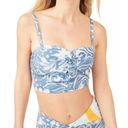 NEW Free People Movement Double Take Novelty Floral Print Crop Top Bra Large Blue Photo 7