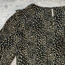 ee:some  Animal Print Balloon Sleeve Blouse Womens S Black Brown Ruffle Shoulder Photo 5