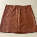 Tinseltown Brown pleated faux leather mini skirt Photo 0