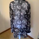 Stylestalker  Revolve Black and Grey Floral Blouse Sheer w/ Wrap Piece Size 6 Photo 6