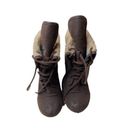 blowfish  Brown Distressed Look Faux fur Lace-up Combat Boots Womens Size 9 Photo 6