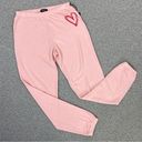 Wildfox  Sketchy Heart Knox Sweater Knit Jogger Pants Pink XS Elastic Waist Photo 12