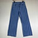 7 For All Mankind  Women's Jeans Sz 26 Blue Denim Striped Cropped High Rise Photo 0