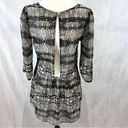 Charming Charlie Black and white long sleeve abstract print backless peplum top size small Photo 3