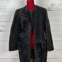 ZARA  Woman Studio Lamb Furskin Suede Lined Coat Jacket Open Front Black Sz XS/S Photo 0