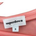 superdown  Womens Tank Top Pink V-neck Fitted Solid Cami Pullover Cropped S Photo 5