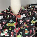 Disney  Pajama Pants Set Size XL XXL Holiday Magic Kingdom Icons Ornaments Black Photo 1