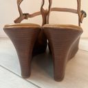 Cole Haan Platform Wedge Slingback Shoes Sandals Tan Camel Leather Sz 7.5 Photo 4