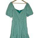 Draper James  RSVP Dress Womens XL Gingham Surplice Bubble Sleeve Peplum Green Photo 1