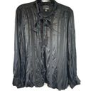 Greylin  Womens button Down Chasing Shadows Black stripe size L Photo 1