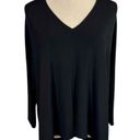 The Row  Sandile Long-Sleeve Viscose Silk Stretch Trapeze Top Black Photo 4