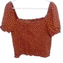 American Eagle  rust red ruched crop top country western size large NWT N Photo 3