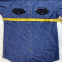 Harley Davidson Womens Harley-Davidson Blue Denim Snap Shirt Black Faux Suede Accents Size M Photo 9