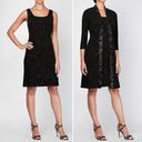 Alex Evenings NWT  Midi Length Jacket Scoop Neck Tank Dress Black Sequin Size 12 Photo 15