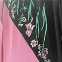 Bob Mackie  Vintage 80s Pink Black Embroidered Floral Long Sleeve Sweater M Photo 6