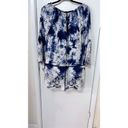 Romeo + Juliet Couture  BLUE WHITE BOHO TOP BLOUSE WOMENS SZ S P1-292 Photo 1