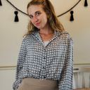 Houndstooth Vintage David Matthew’s Silk  Button Down Photo 1