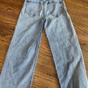 Banana Republic  High Rise Wide Leg Crop Cutoff Blue Jeans Size 24 Photo 11