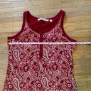 Tommy Hilfiger  XLarge Cranberry Paisley Tank with Buttons in front Photo 12