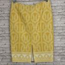 New York Clothing Company Mustard Yellow Printed Pencil Skirt~Size M Gold Size M Photo 4