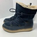 White Mountain  navy blue suede leather Sherpa lined winter snow boots Size 8.5 Photo 12