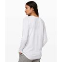 Lululemon  Womens Emerald Long Sleeve T-Shirt in White Sz 8 | Pima Cotton Stretch Photo 3