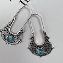 Vintage Blue Bohemian Dangle hoop earrings  Womens Jewelry vintage style Photo 5