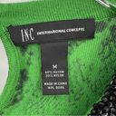 INC  crew snakeskin print beaded collar embellished pullover sweater green M Photo 6