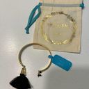 Shiraleah  Gold Bangle Bracelet‎ With Black Tassel Photo 0