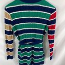 Lands'End  Cable Knit Tie Front Stripe Sweater Size XS Photo 7