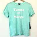 Wildfox NEW NWT  Happy Hour Tee Aqua Blue Green Tacos Margs Graphic Short Sleeve Photo 1