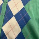 Krass&co G H Bass &  Preppy green argyle Diamond cardigan sweater Photo 2