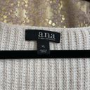 a.n.a . A New Approach Ivory Cream Gold Metallic Chunky Knit Sweater XL Photo 2