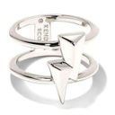 Kendra Scott Lightning Bolt Silver Tone Double Band Ring Size 7 Photo 0