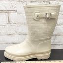 Michael Kors MICHAEL  Beige Sand Textured Rubber Lugged Soles Rain Boots Size 8 Photo 7