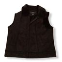 Alfani  Suede Faux Fur Vest Black Petite L Photo 0