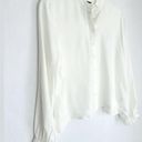 J.Crew  Drapey Ruffle Trim Ivory Viscose Blend Button Down Blouse Shirt Size M Photo 5