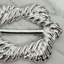 The Bar Vintage Metallic Silver Scarf Slide Shirt Tie Belt Buckle Photo 3