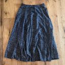 Vintage Blue Navy/Cream Front Button Midi Skirt Photo 1