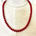 Monet  red  beaded vintage necklace Photo 0