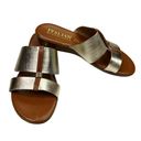 Italian Shoemakers  Gold Sofy Open Toe Wedge Sandals Photo 2