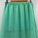 EXPRESS  Light Blue Aqua Sheer Overlay Pull-On Maxi Skirt Size S Photo 1